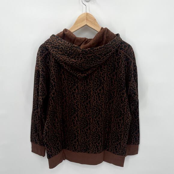EVEREVE NWT Peyton Jensen Brown Leopard Print Erin Tunic Hooded Sweatshirt // XS - Picture 10 of 10